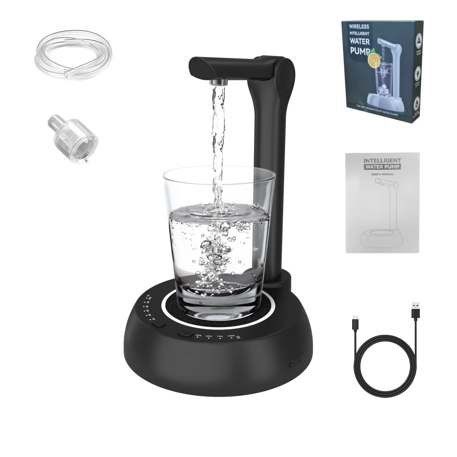 Picture of Home desktop desktop drinking water dispenser Small adjustable wireless barrel voice-activated electric intelligent water pump
