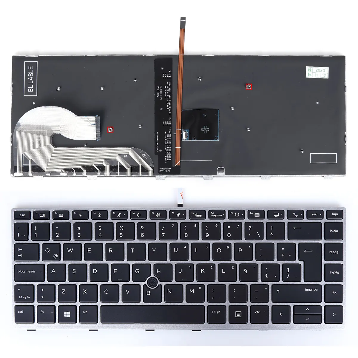 Picture of HP EliteBook 840 G5 846 G5 840 G6 SILVER FRAME BLACK （Backlit ，With Point Stick,Win8）OEM