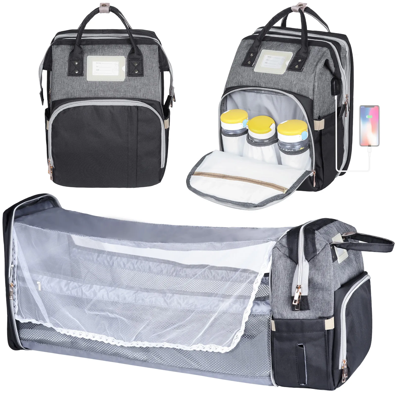 Picture of Diaper Bag Backpack（Dark grey ）