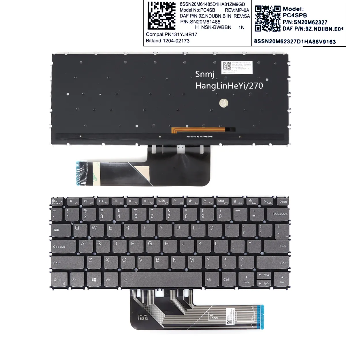 Picture of Lenovo ThinkBook 13s G2 ARE 13s G2 ITL 13s G3 ACN Backlit，Grey（OEM）
