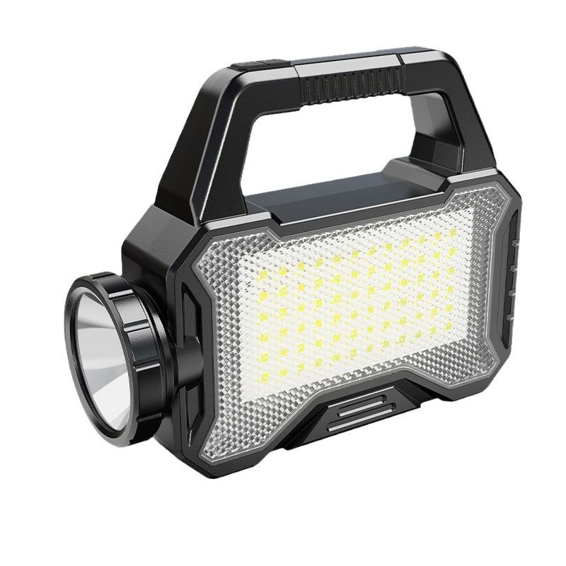 Solar flashlight LED strong outdoor rechargeable portable ultra-bright COB work light portable searchlight type-c charging