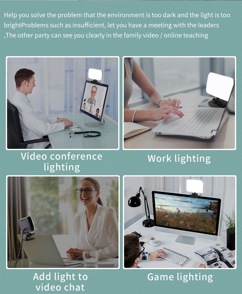 Computer video conferencing fill light online teaching screen protection light Reading light live beauty fill light view 2