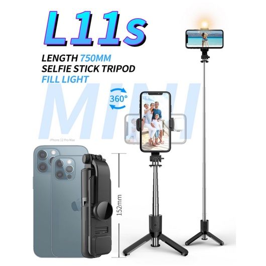 AIXPI Mini Fill Light Lamp Multi-function Tripod Selfie Stick