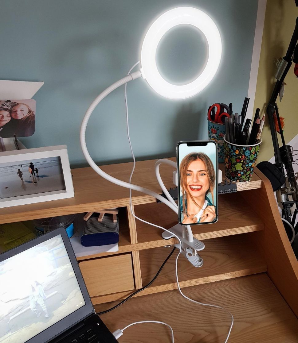 selfie ring light with lazy bracket