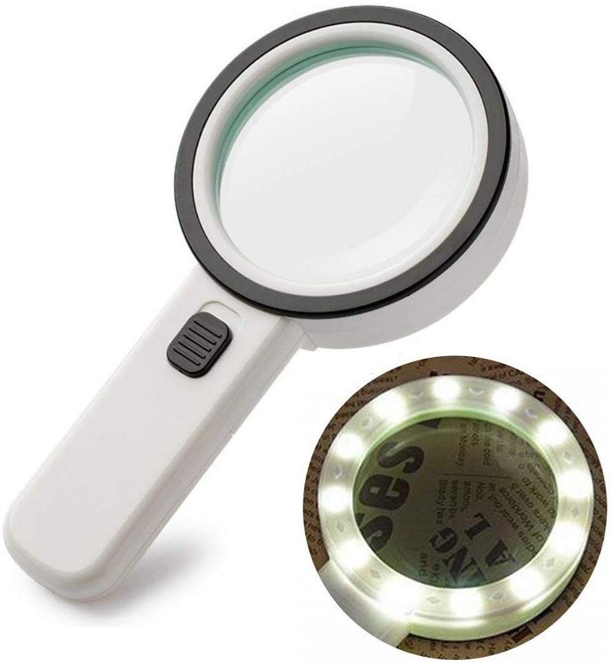 magnifying glass with lights
