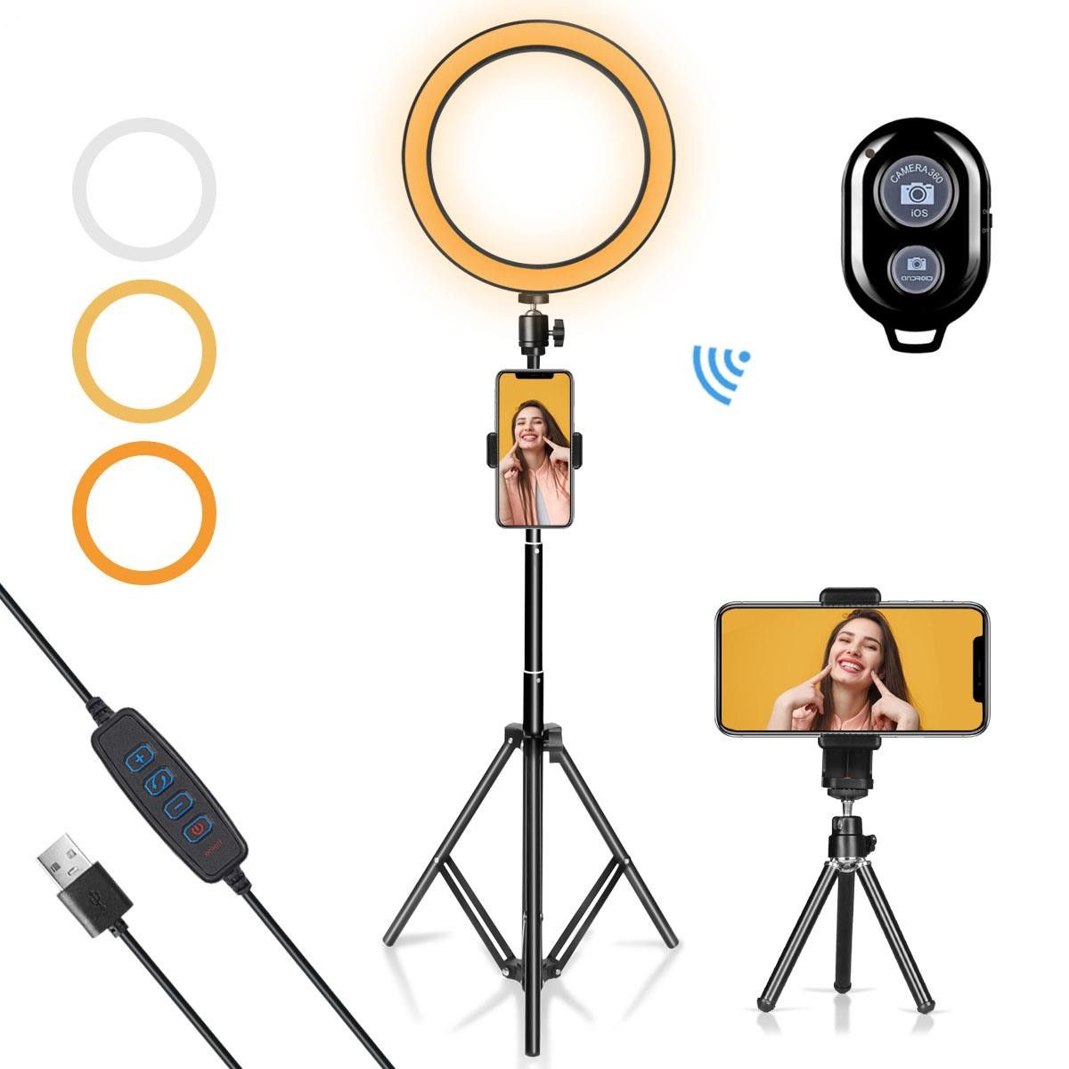 10 inch AIXPI LED selfie Ring Light with Tripod Stand