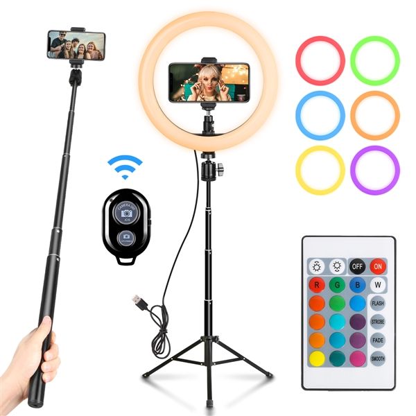 AIXPI 10 Inch RGB Ring Light Colorful LED Photography Lamp AIXPI 10 Inch RGB Ring Light Colorful LED Photography Lamp