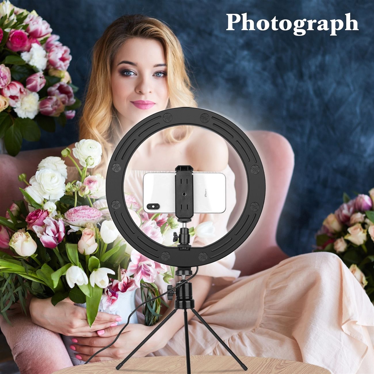 AIXPI 10 Inch Desktop Ring Light with Tripod Stand 