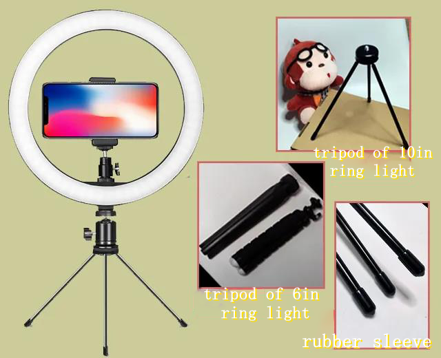 The difference between AIXPI 6 inch ring light and 10 inch ring light
