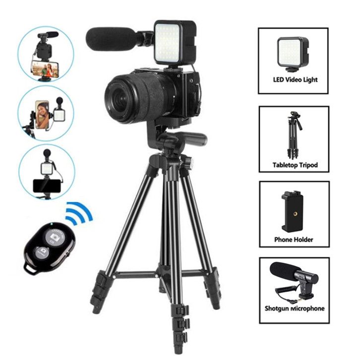 AIXPI LED Fill Light Adjustable Vlog Shooting Kits Tripod 