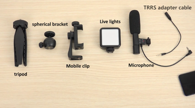 AIXPI video Microphone LED Light Kit Mini Tripod