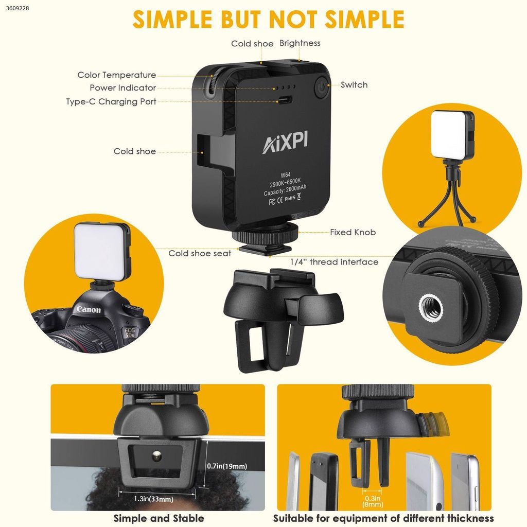 AIXPI Mini Clip Light Laptop Portable LED Light AIXPI Mini Clip Light Laptop Portable LED Light