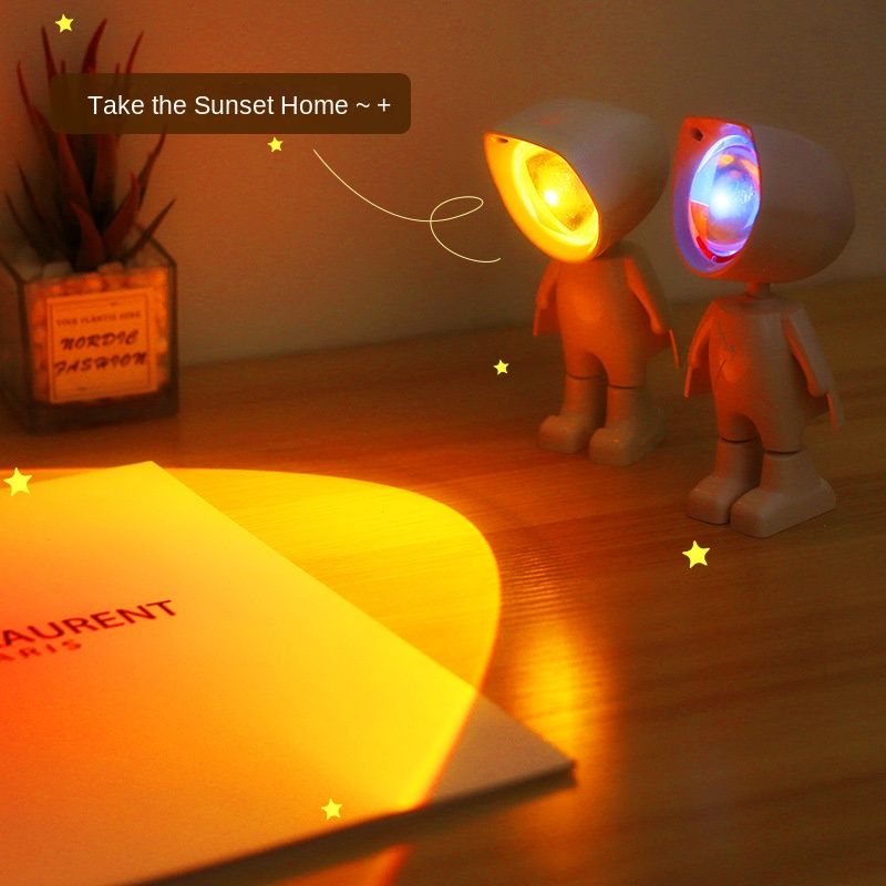 AIXPI Robot astronaut sunset mini night light 