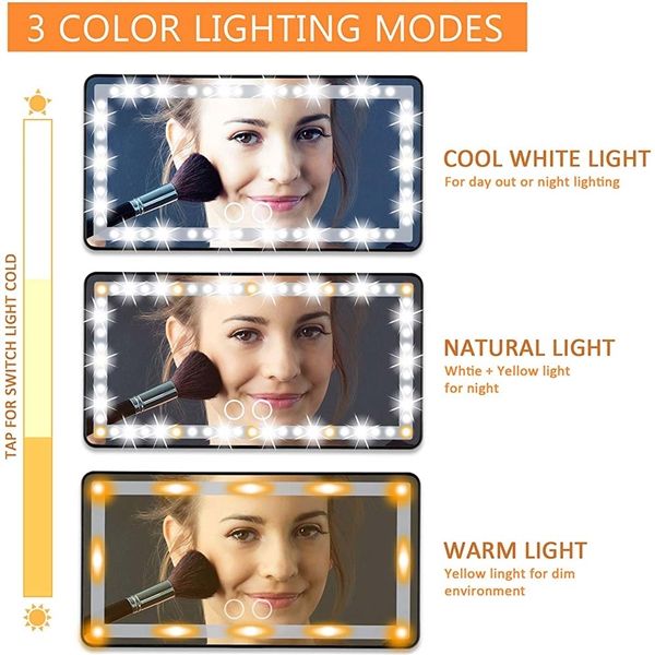 AIXPI Car Visor Mirror with LED Light AIXPI Car Visor Mirror with LED Light