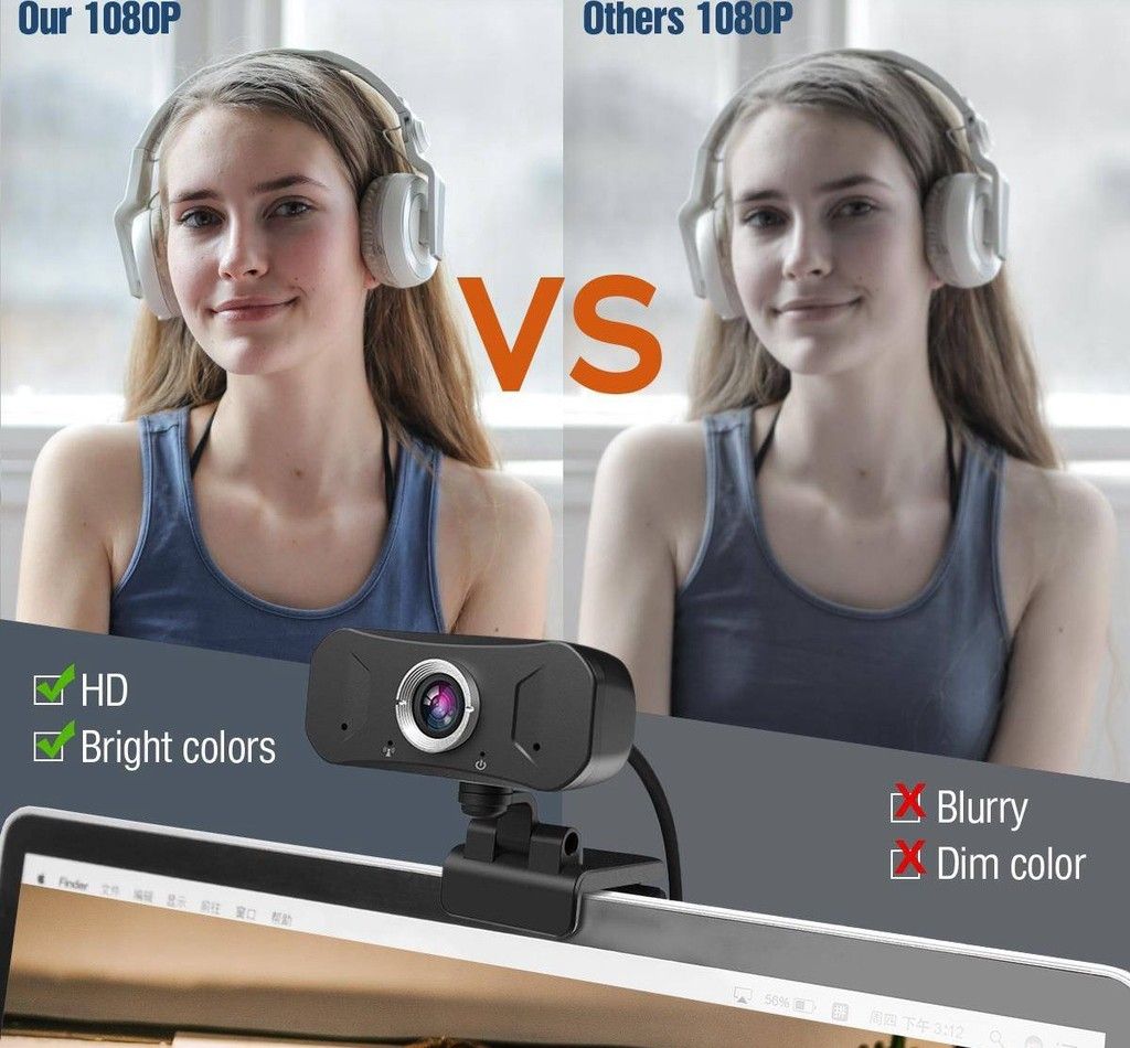 1080P Webcam 360°Rotation with Stand Dual Built In Microphone USB Plug and Play for Desktop Laptop Video Digital Webcam 1080P Webcam 360°Rotation with Stand Dual Built In Microphone USB Plug and Play for Desktop Laptop Video Digital Webcam