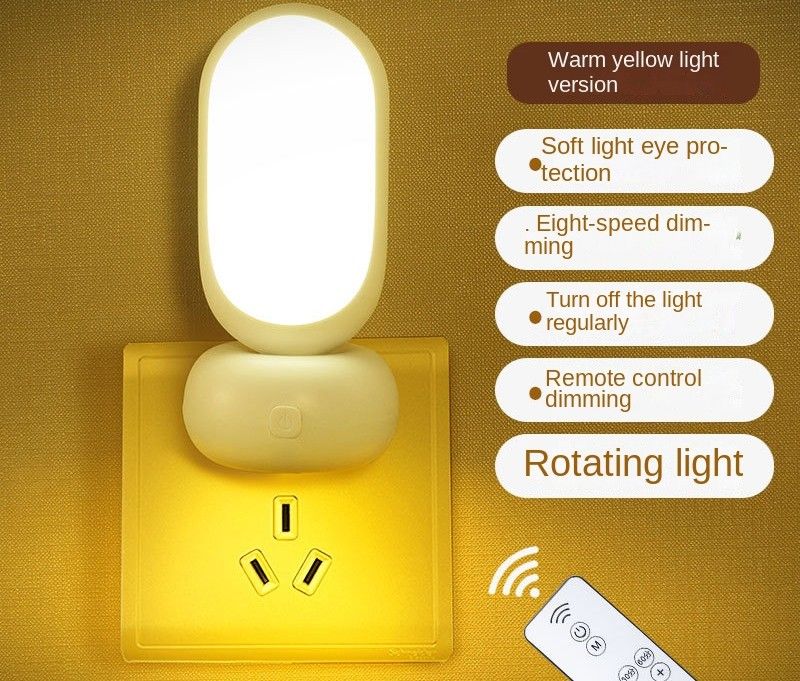 Remote control small night light, children's bedroom, plug-in sleep light, baby feeding, soft light, eye protection, special bedside table lamp Remote control small night light, children's bedroom, plug-in sleep light, baby feeding, soft light, eye protection, special bedside table lamp