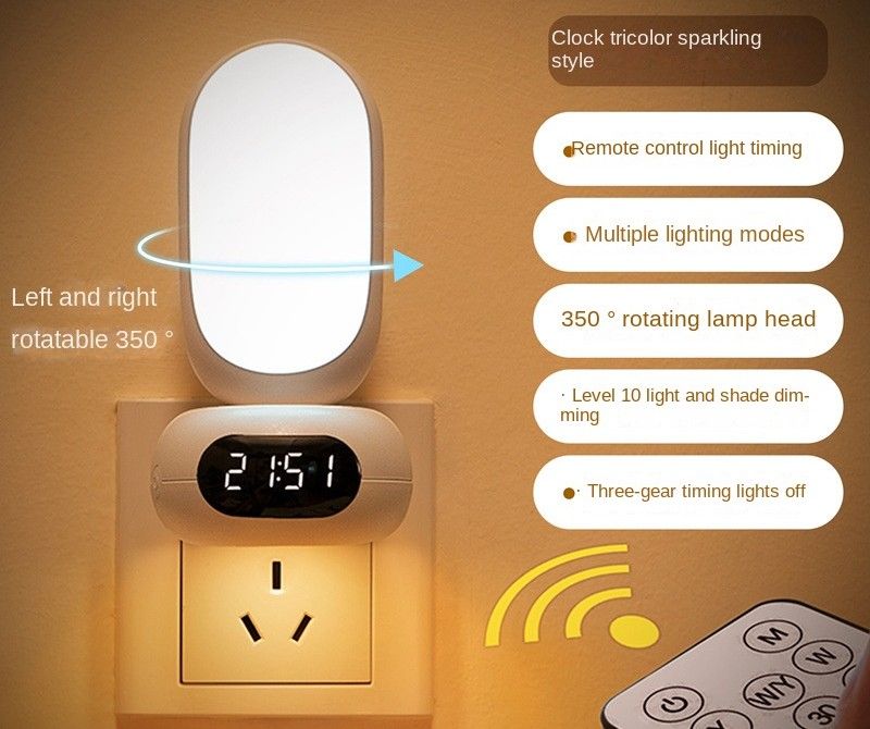Remote control small night light, children's bedroom, plug-in sleep light, baby feeding, soft light, eye protection, special bedside table lamp Remote control small night light, children's bedroom, plug-in sleep light, baby feeding, soft light, eye protection, special bedside table lamp