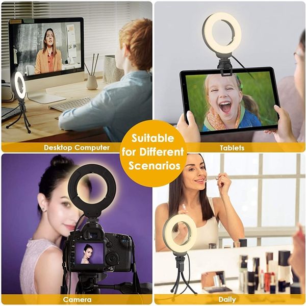 AIXPI Dimmable 4 inch Laptop Ring Light with 11mm Clip for Video Conferencing, Remote work, Zoom meetings AIXPI Dimmable 4 inch Laptop Ring Light with 11mm Clip for Video Conferencing, Remote work, Zoom meetings
