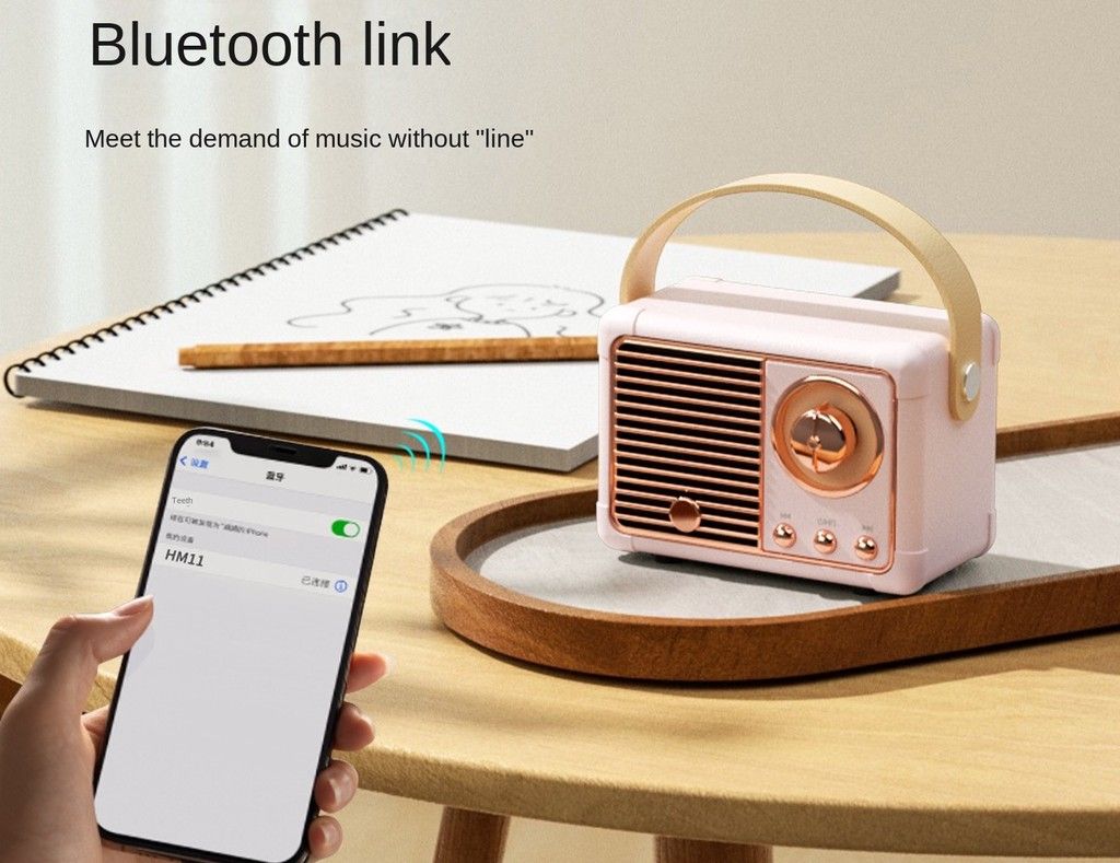 AIXPI Wireless bluetooth sound retro mini portable card small speaker desktop speaker