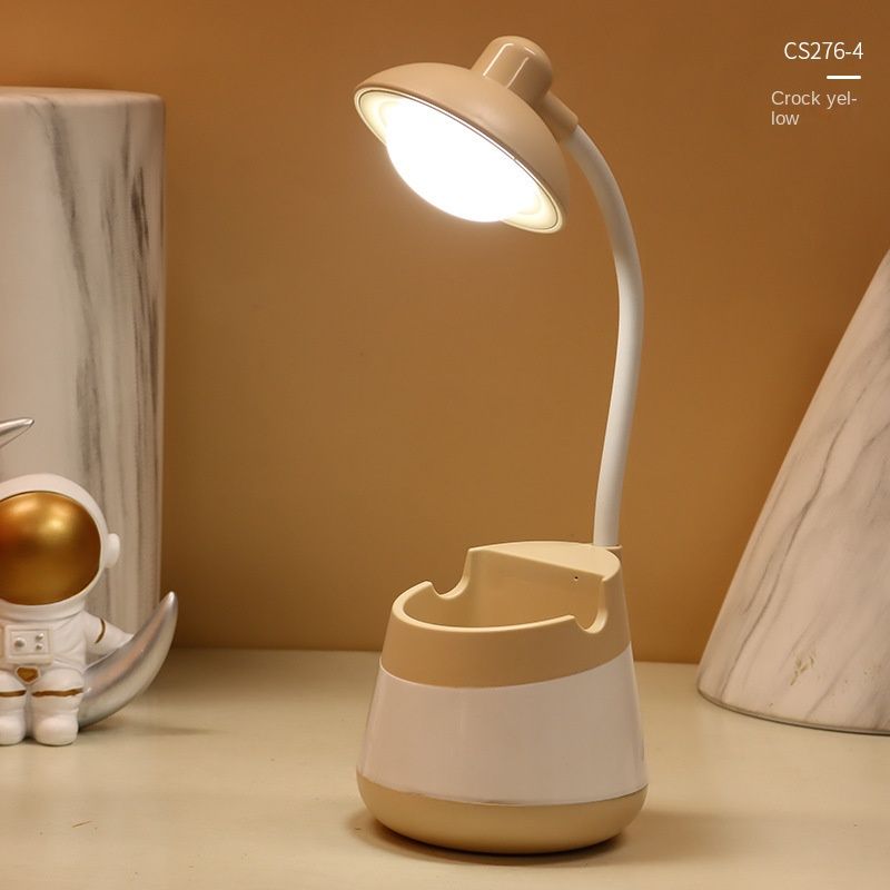AIXPI Pen container ins girl desk lamp desk rechargeable eye protection study dormitory simple night reading lamp