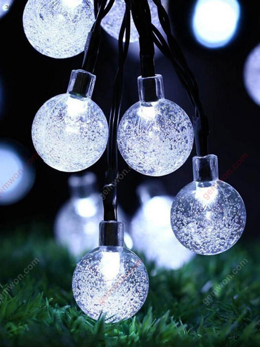 Solar light string 30LED bubble beads string(white)