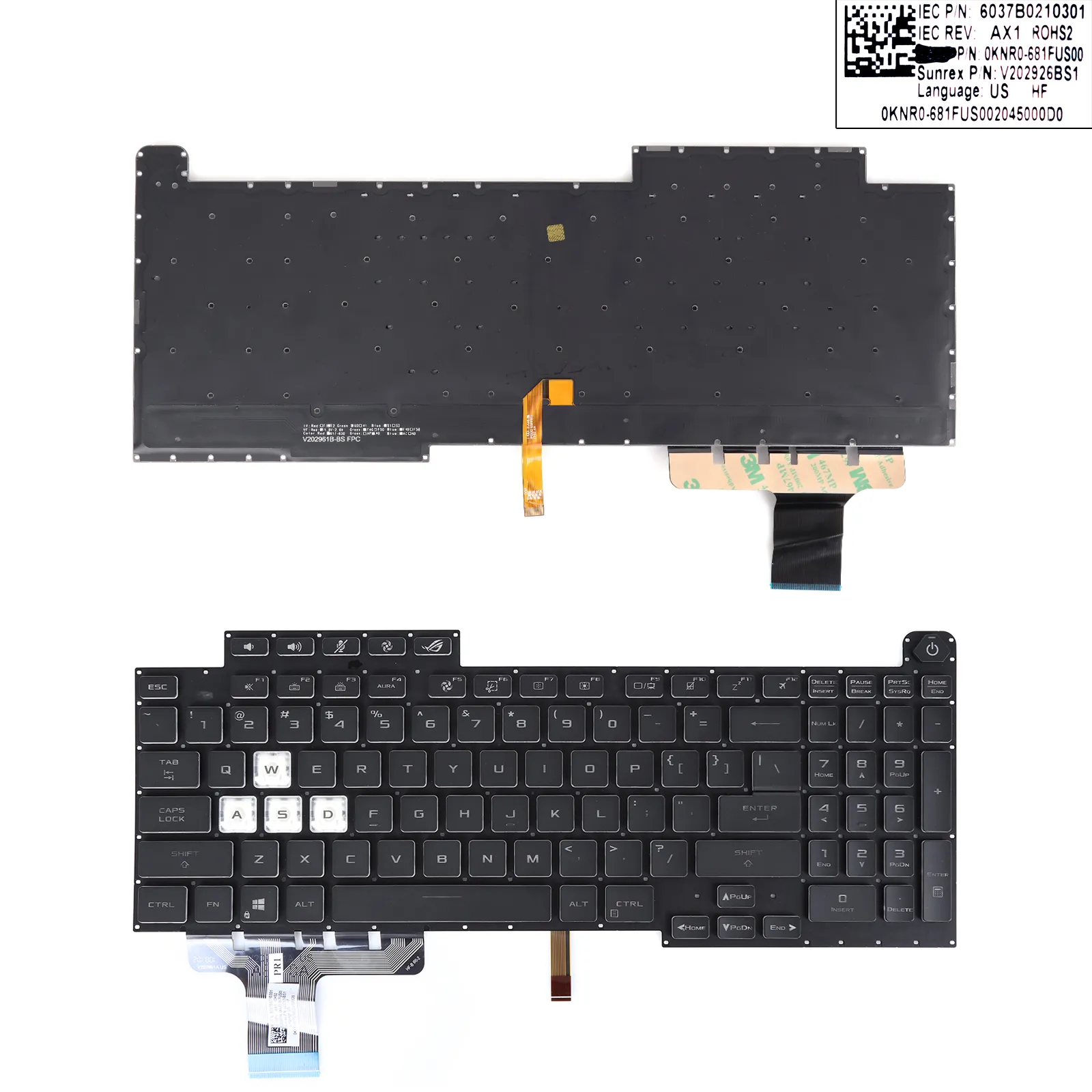 Picture of ASUS G713 G17 G713Q G713QE G713QM G713QR Black（Colorful Backlit）