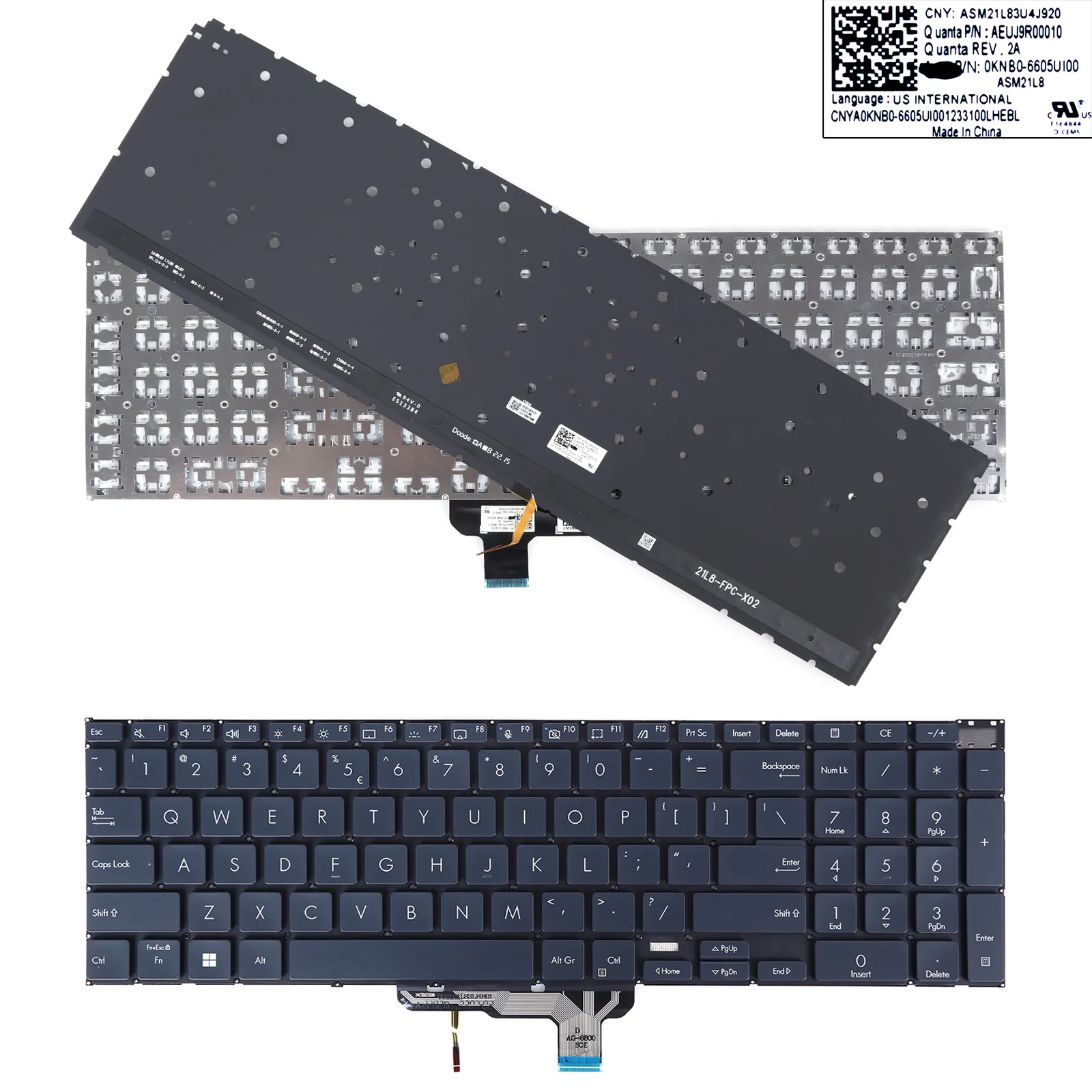 Picture of ASUS UM6702 UM6702RC Zenbook Pro 17 Gray Blue （Backlit）