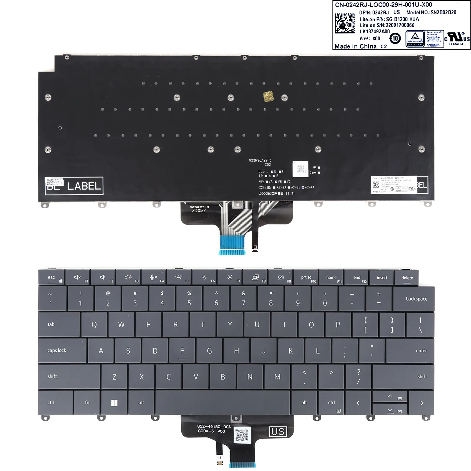 Picture of Dell 9440 9450 E9440 2-in-1 Black（Backlit）