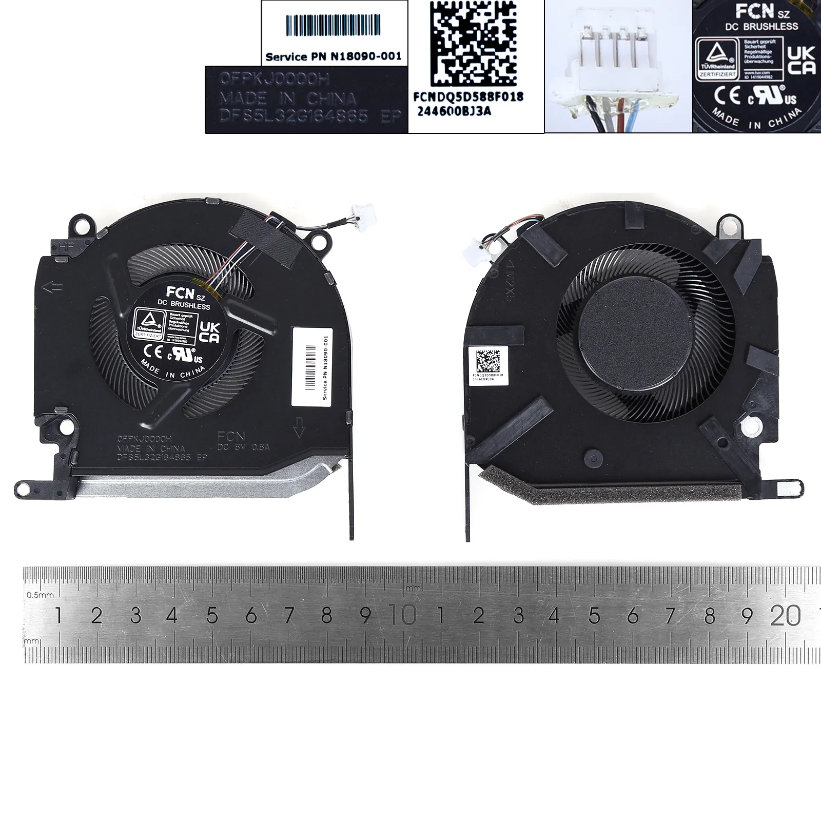 Picture of Laptop fan for HP OMEN 16-K 16-N TPN-Q280 5V（CPU,ORG）