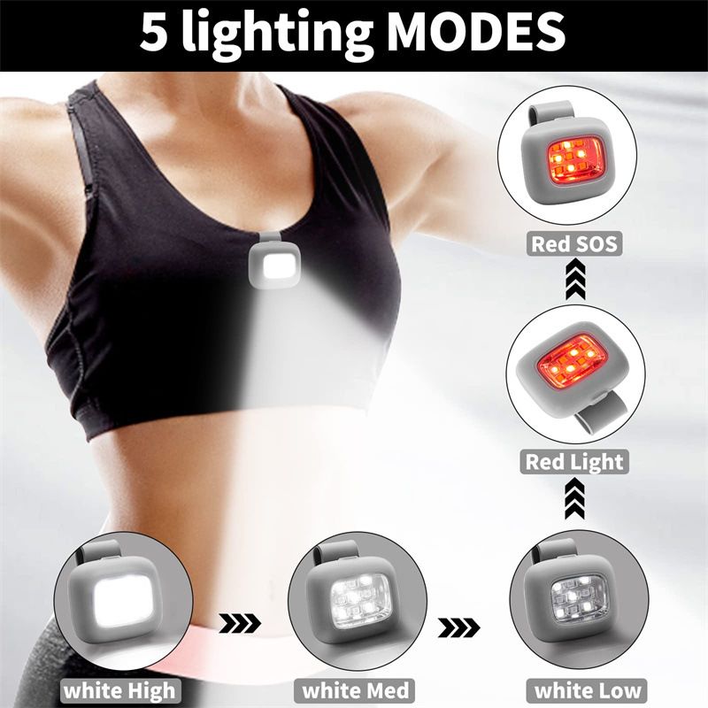 Running lights Outdoor headlights Mountaineering night running lights magnetic USB charging view 2
