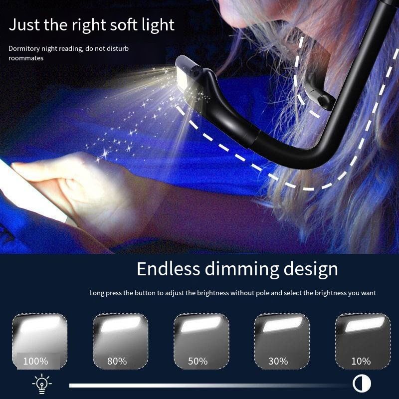 led night light dormitory study reading light eye protection reading students bedside reading light usb charging three-color light source