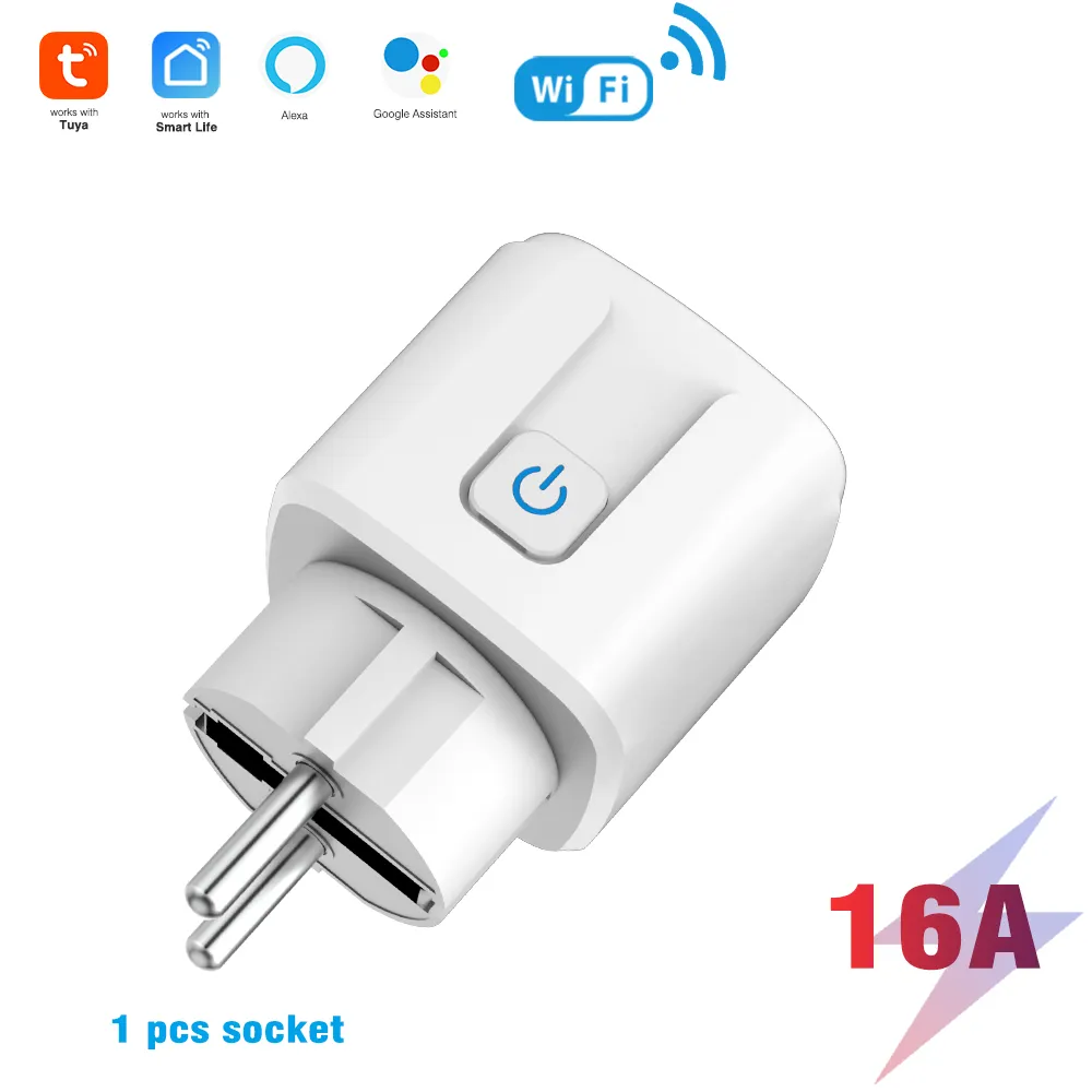 Picture of TUYA app WiF smart socket European plug APP remote control intelligent timing switch voice control 16A