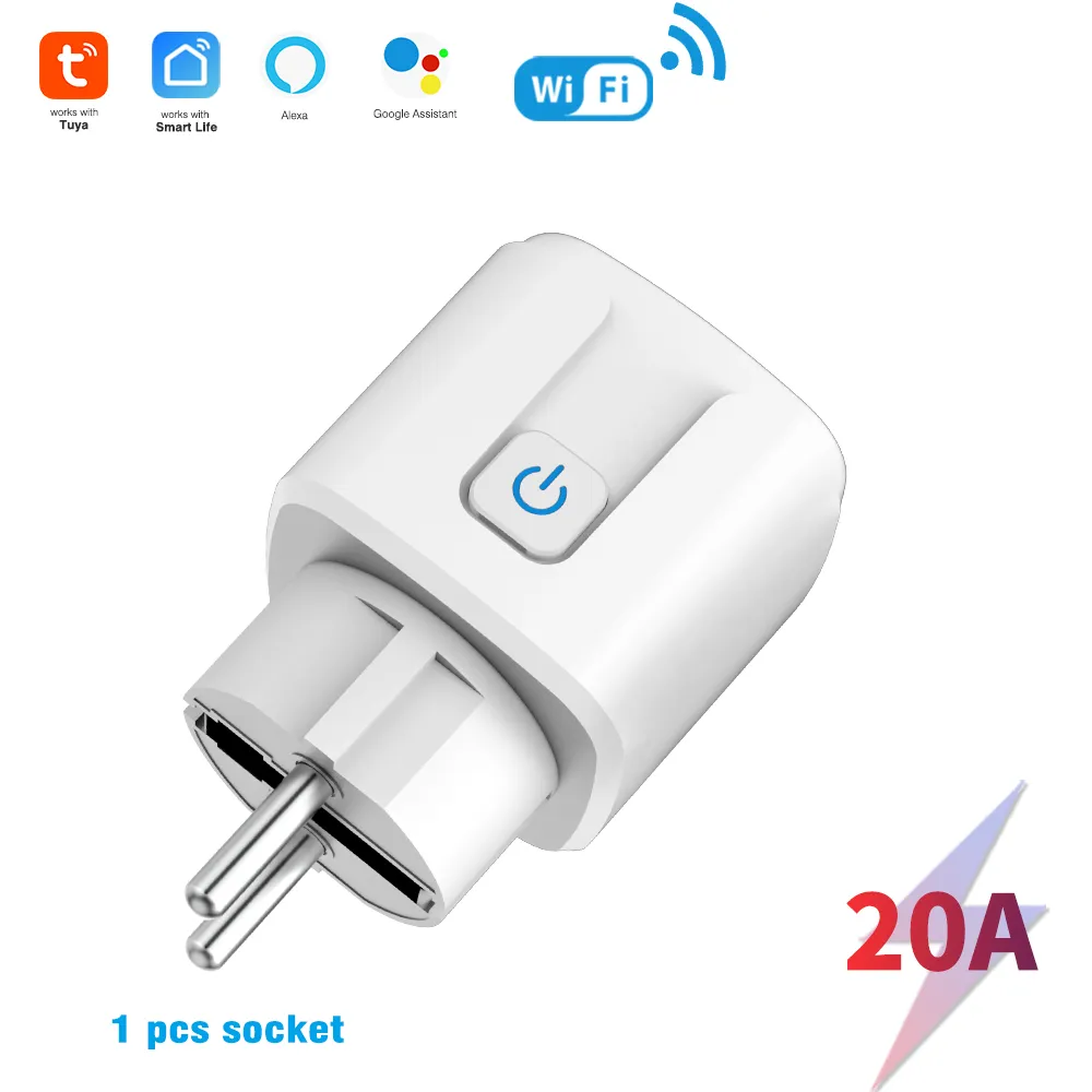 Picture of TUYA app WiF Smart socket European plug APP remote control intelligent timing switch voice control 20A