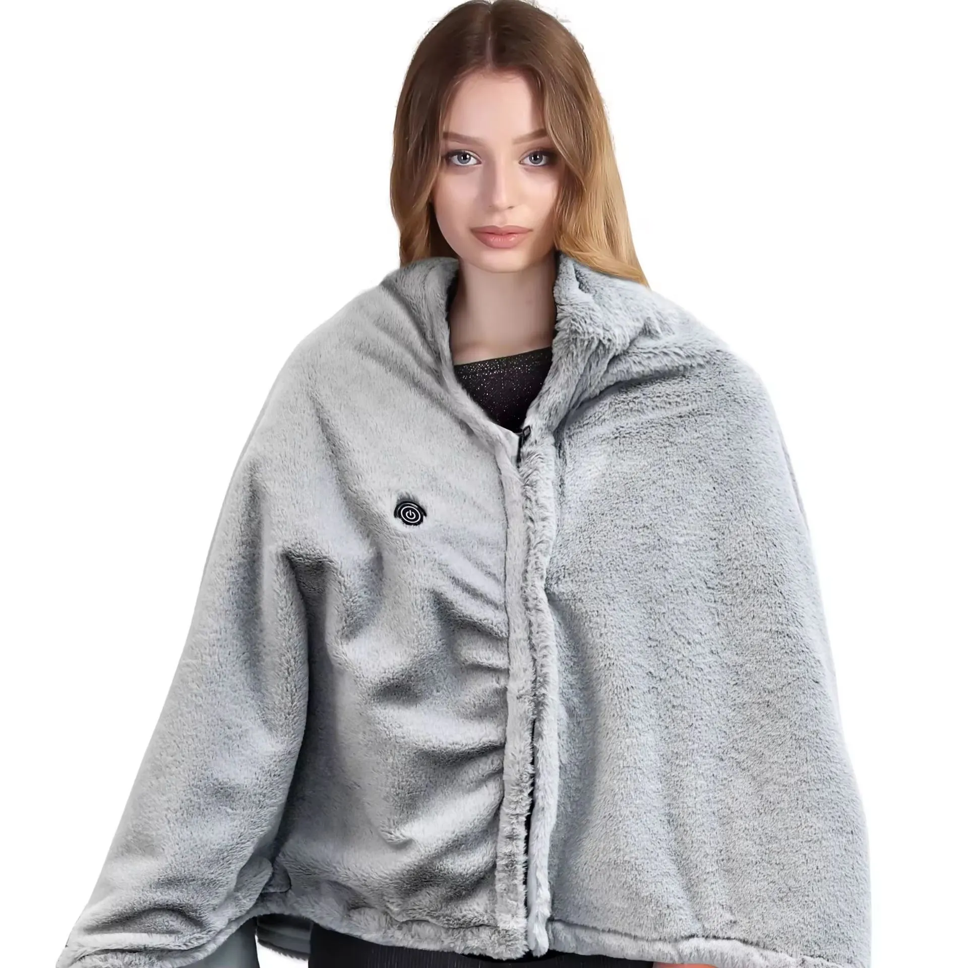 Picture of Super comfortable rabbit hair electric heating blanket intelligent constant temperature heating cover blanket lunch break warm shawl Multi-function blanket intelligent constant temperature three temperature control USB power supply