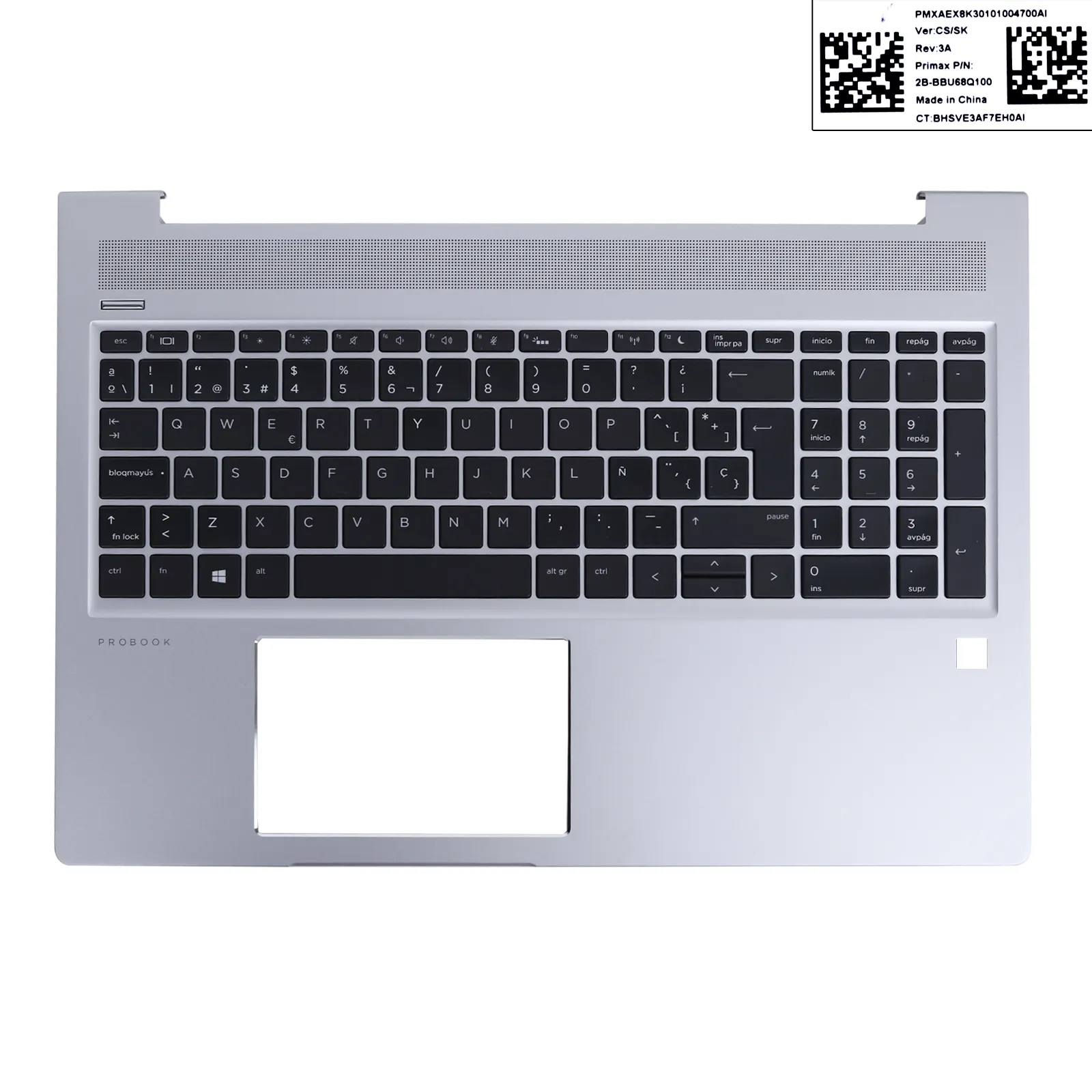 Picture of For  HP PROBOOK 450 G6 450 G7 455 G6 455 G7 455R G6 455R G7 palmres with SP keyboard case Upper cover Silver