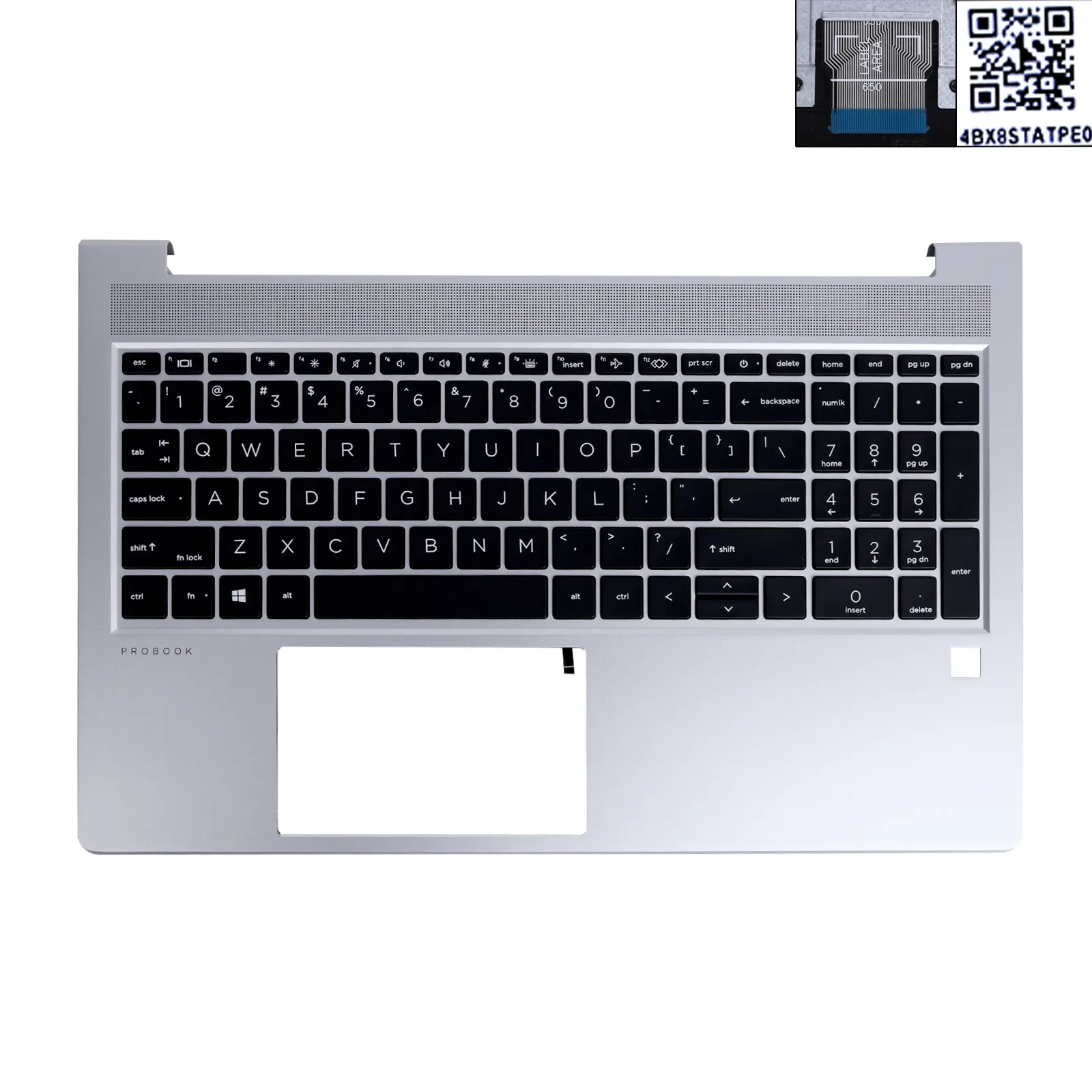 Picture of HP 450 G9 palmres with US keyboard case Upper cover Silver	