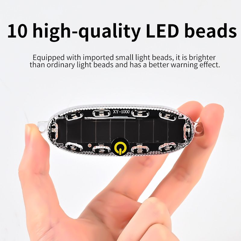 Motorcycle solar led warning light Car anti-rear-end free wiring flashing light Bicycle rear red and blue flashing light solar warning light 4 pcs/lot view 2