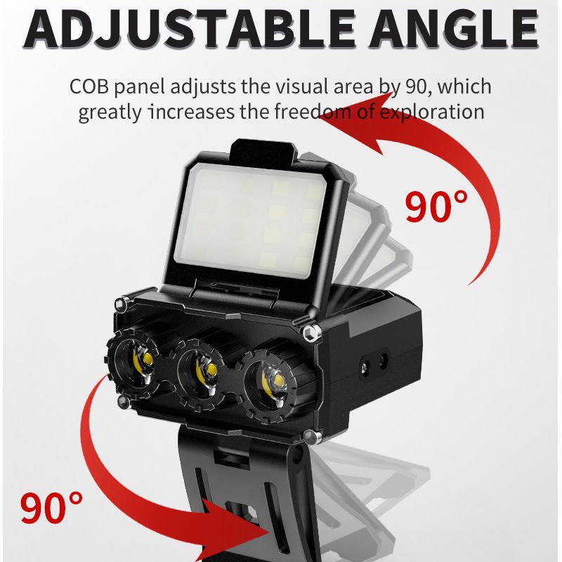 3 core XPG strong light sensing headlight USB charging outdoor running light night fishing LED cap clamp light view 2