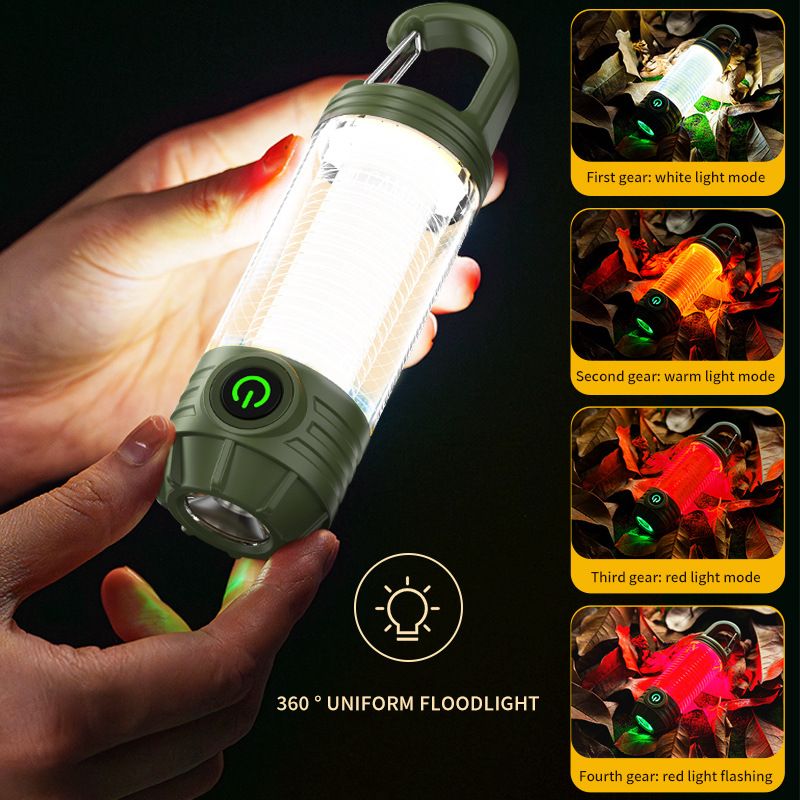 Outdoor camping light Multi-light source portable keychain hook mini flashlight atmosphere camping light view 2