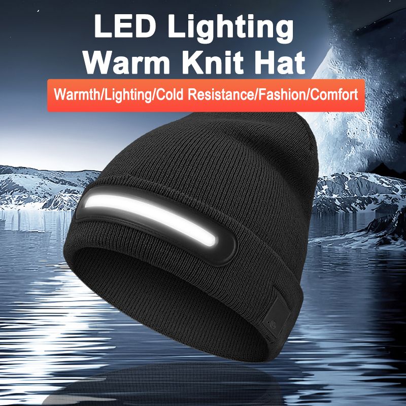 Strong lighting thermal cap Outdoor sports cold light cap LED lighting charging luminescent cap view 2
