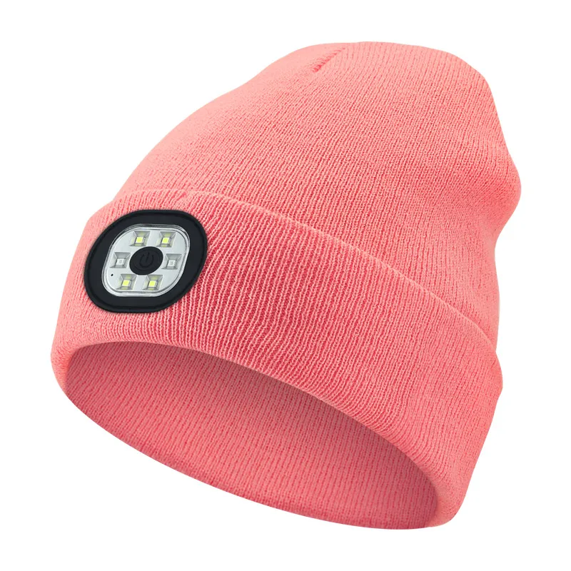Picture of LED lighting knitted cap can be disassembled and washed outdoor sports cold light cap Light cap USB rechargeable
