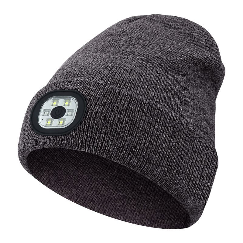 LED lighting knitted cap can be disassembled and washed outdoor sports cold light cap Light cap USB rechargeable