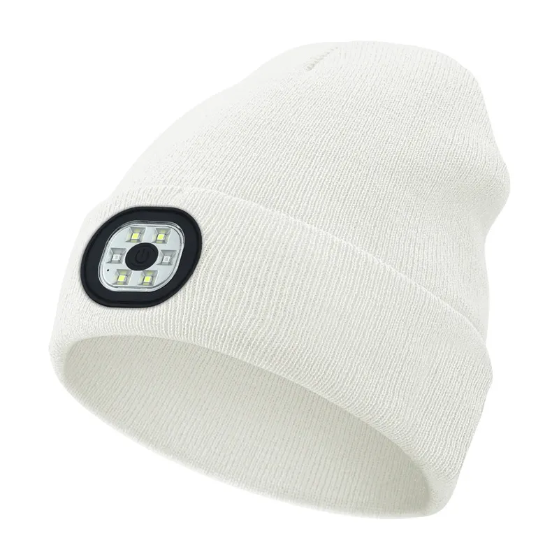 Picture of LED lighting knitted cap can be disassembled and washed outdoor sports cold light cap Light cap USB rechargeable