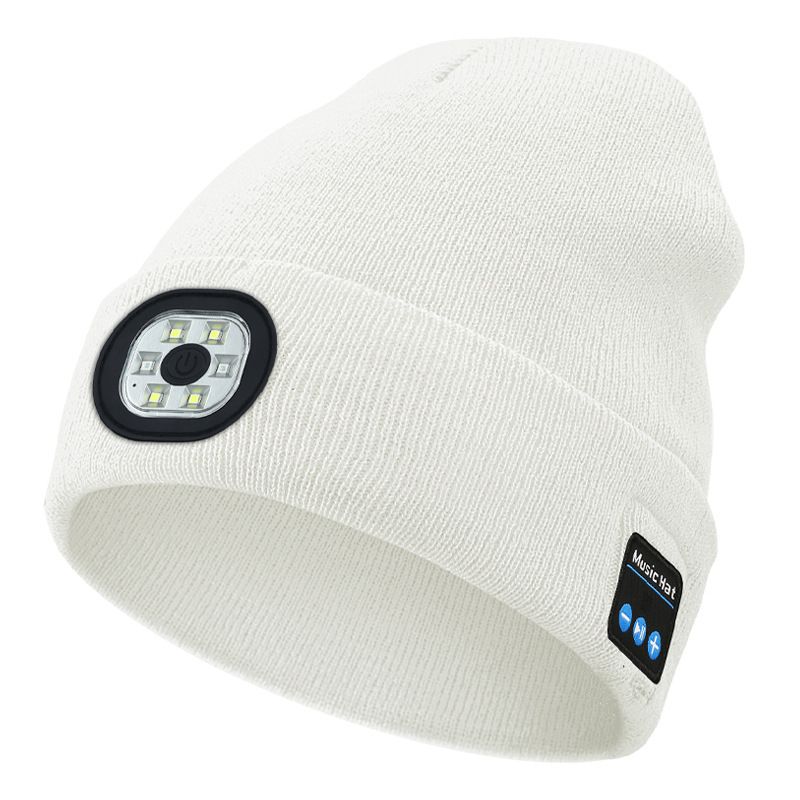 Wireless Bluetooth music knitted hat Outdoor led lighting luminous hat Bluetooth 5.0 three-speed light USB charging removable and washable