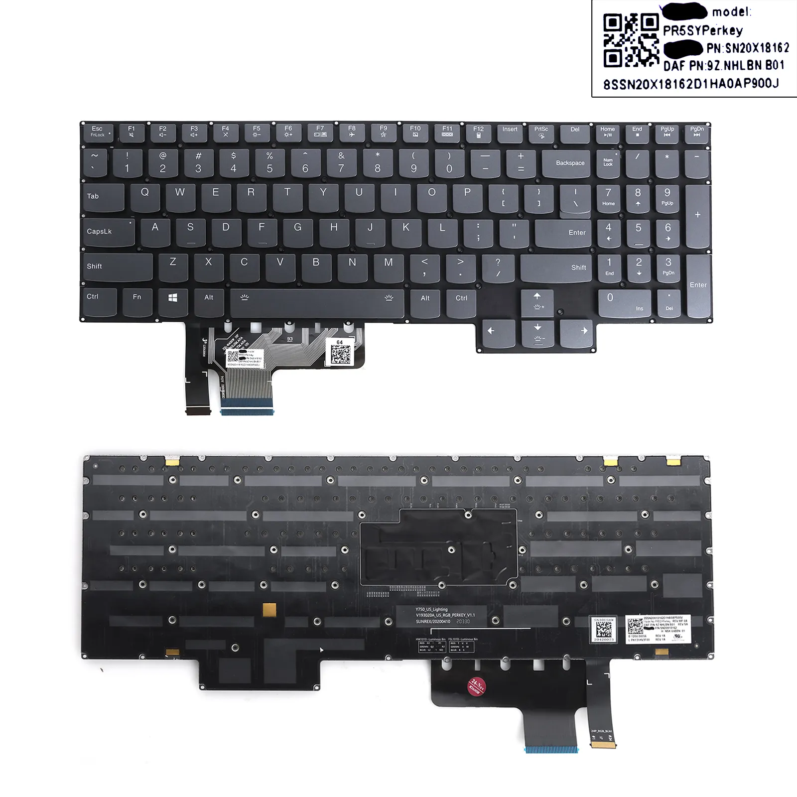 Picture of Lenovo Y9000X 2021 Y750-15 S7-16ARHA7 Grey ( Full Colorful Backlit,Without Frame,WIN8)