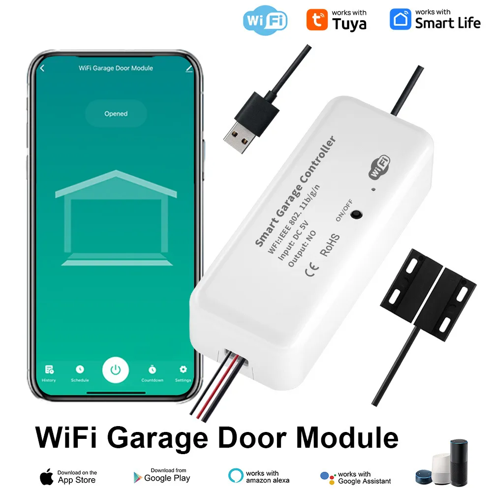 Picture of tuya WiFi Garage Door Controller Doodle Smart Home mobile Remote Garage Door Switch controller powered by USB