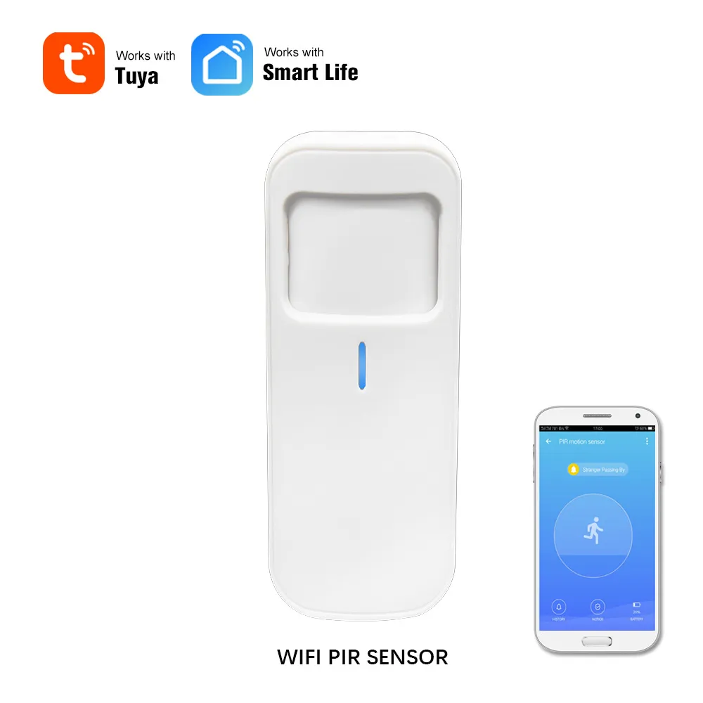 Picture of Tuya APP Human infrared Sensor Tuya PIR Infrared detector wifi indoor infrared intrusion alarm 110° wide Angle offline alert APP notification