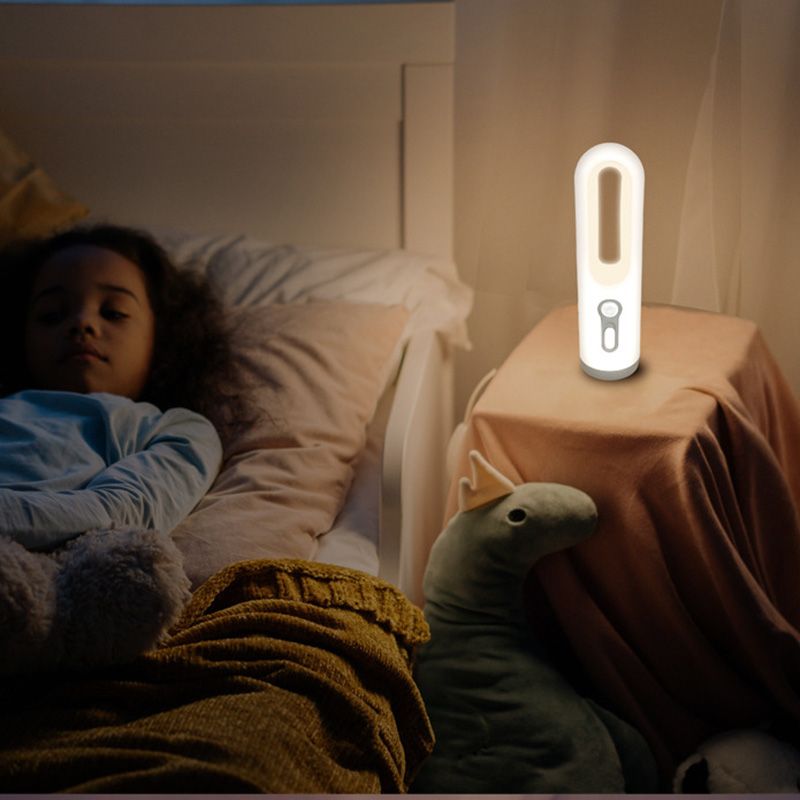 Multi-functional night light Sleep light baby feeding eye care bedside wake up night human sensor light Emergency light flashlight Human movement + light control sensor mode Three light modes USB charging view 2