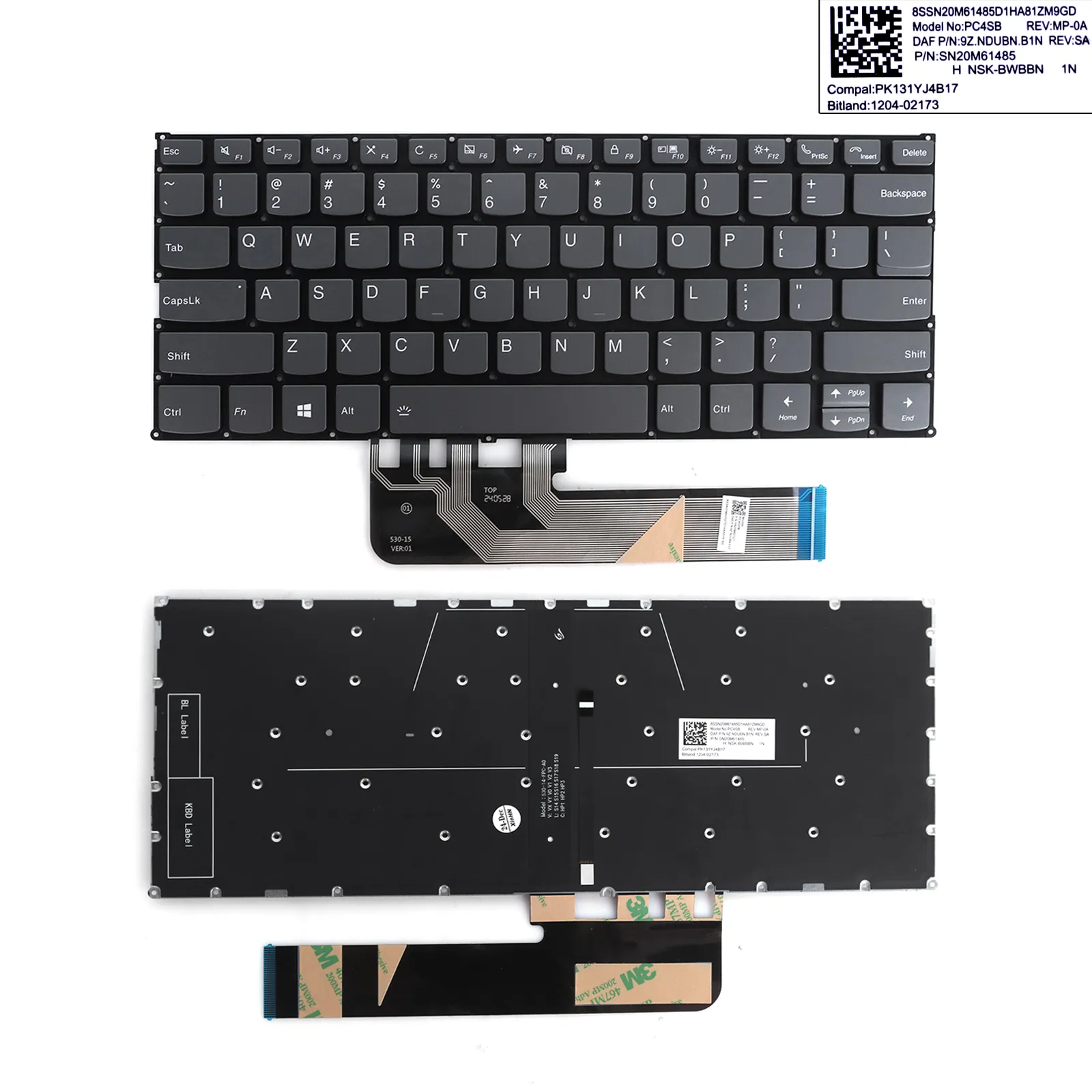 Picture of Lenovo Yoga 6-13ARE05 6-13ALC6 Laptop Keyboard Gray （Backlit）