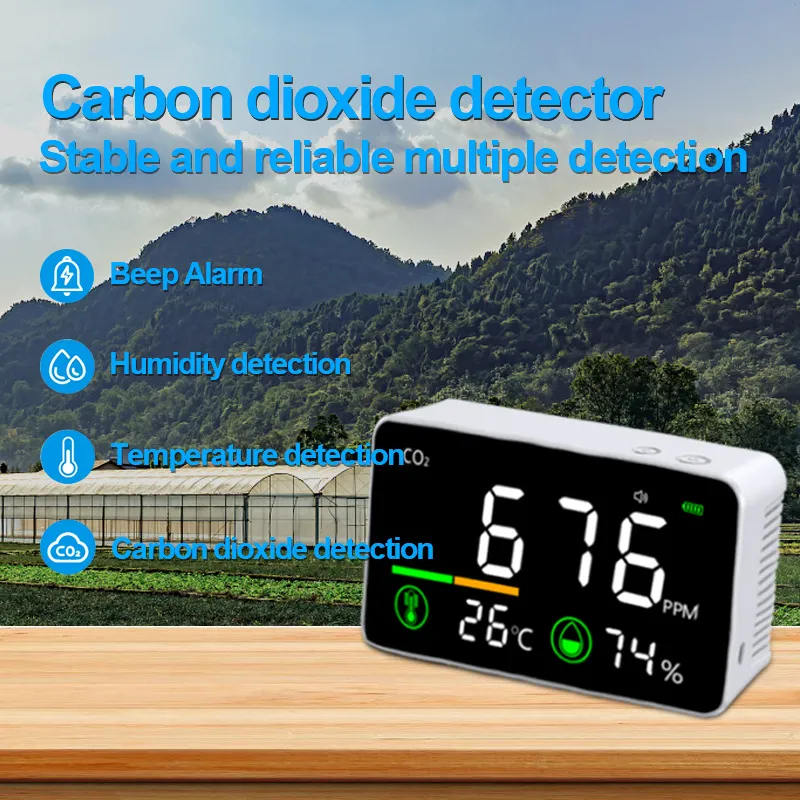 Picture of Agricultural carbon dioxide temperature and humidity detector large screen digital display CO2 concentration control plant growth